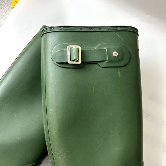 Hunter Womens Tall Rain Boot Size US M6/7F Army Green Solid Closed-toe - Picture 12 of 14